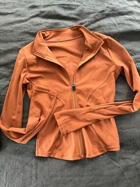 Rust Orange Zip-Up Hoodie Jacket